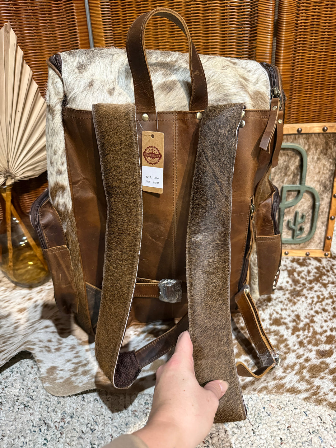 Evangeline Cowhide Backpack #82