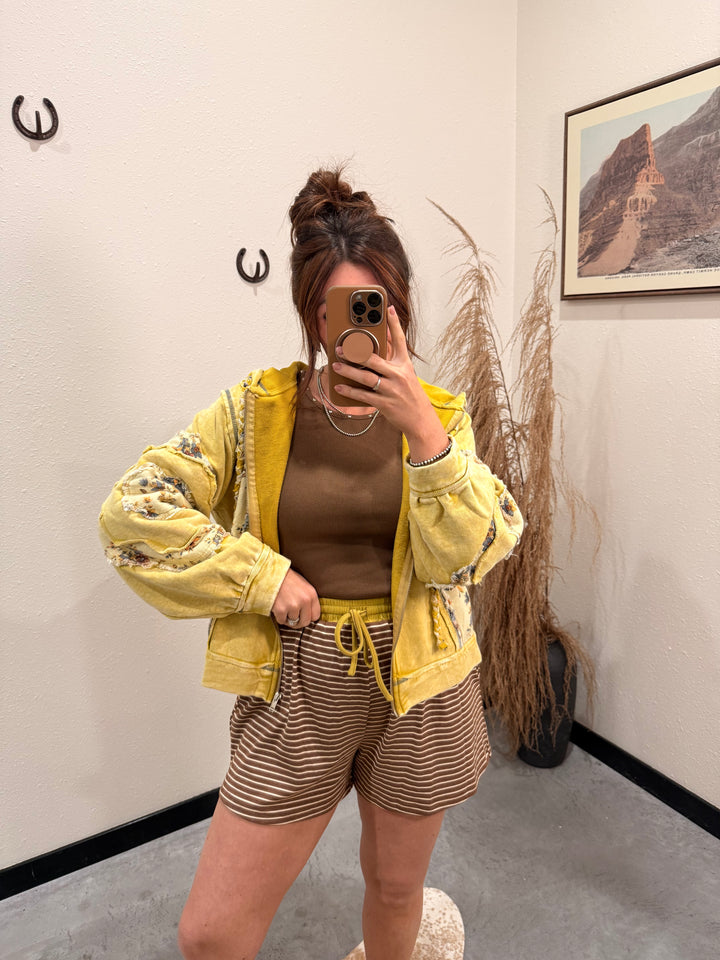 POL: Faye in Floral Zip Hoodie