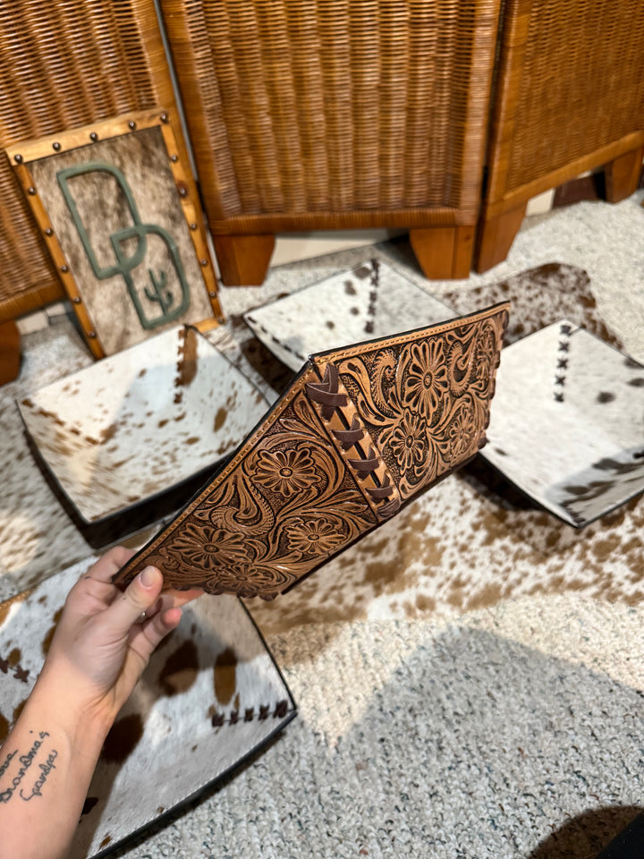 Cowhide & Leather Decorative Bowl