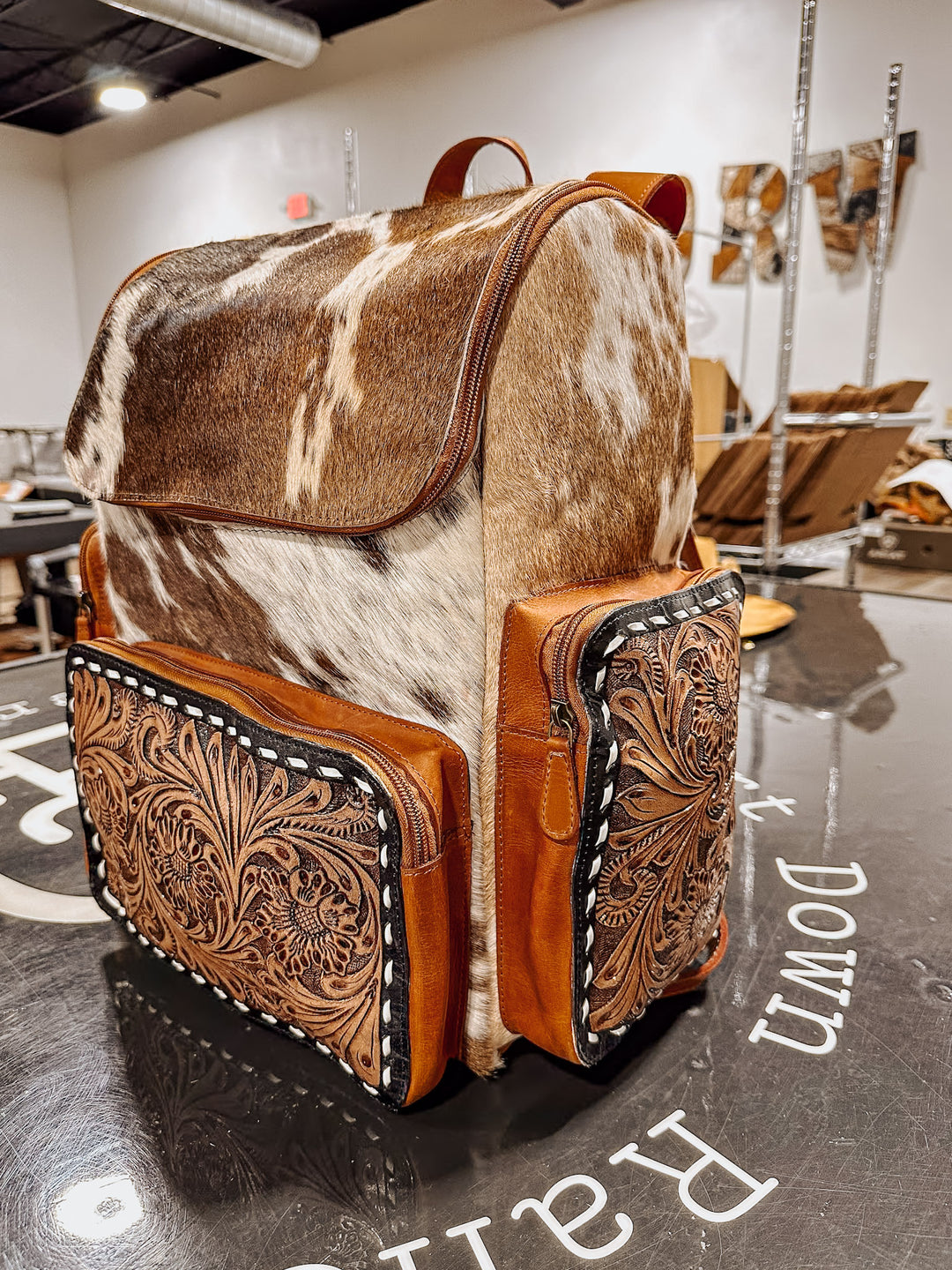 Evangeline Cowhide Backpack