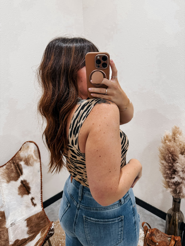 Leopard Ribbed Seamless Top