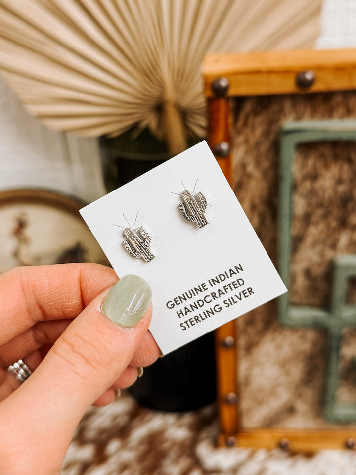 Dainty Cactus Earrings