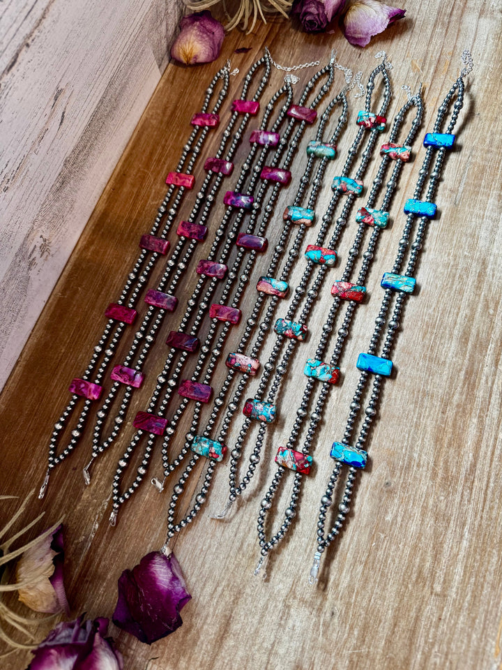 Green Double Strand Necklace – 13”