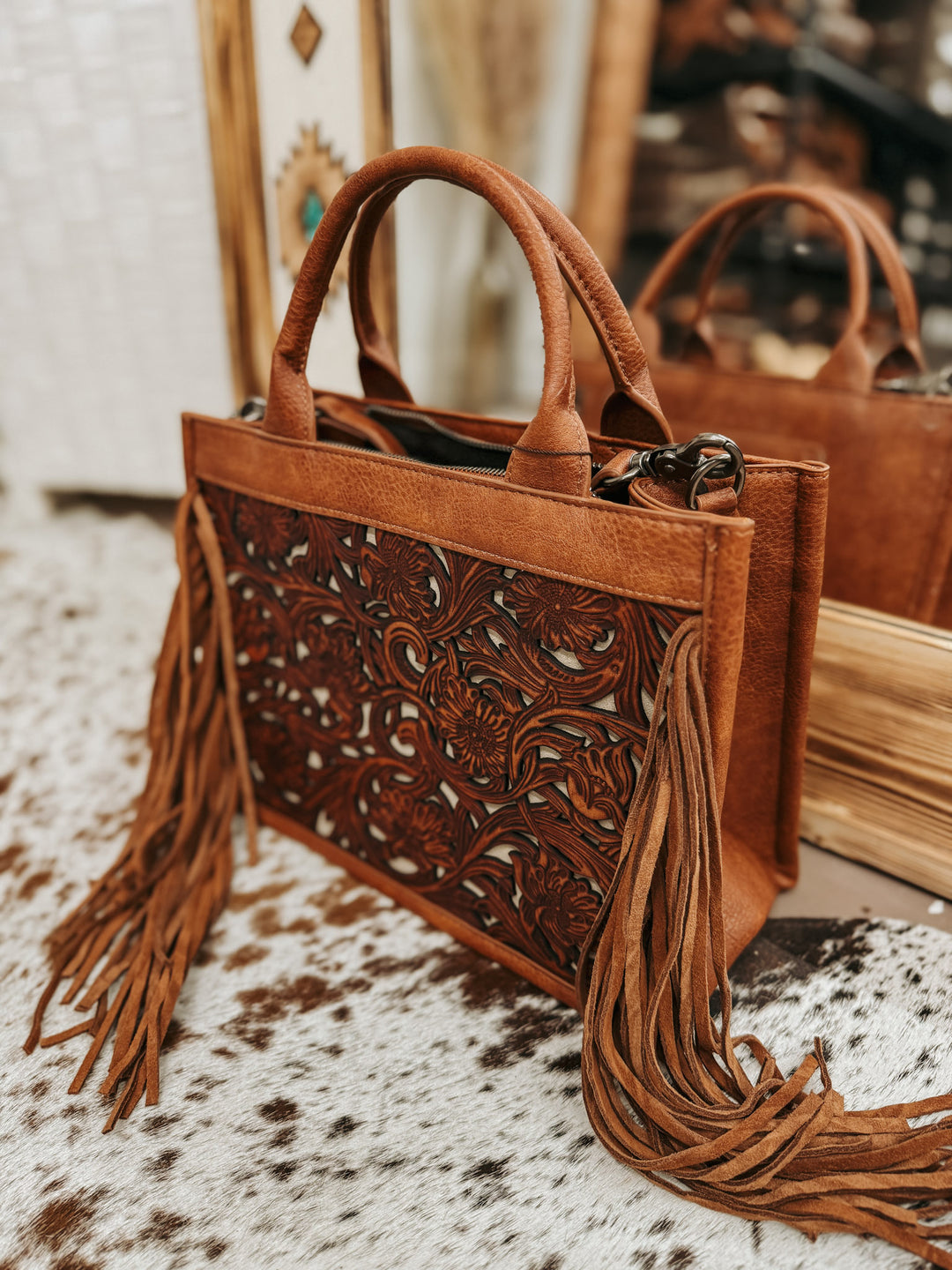 Sterling Tooled Tote Purse