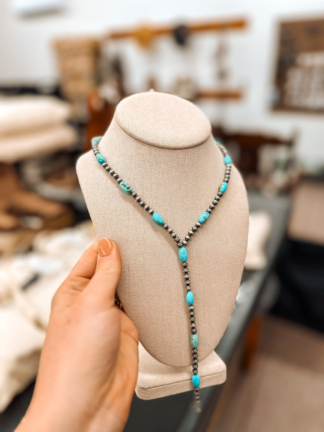 Chefs Kiss Lariat Turquoise Necklace