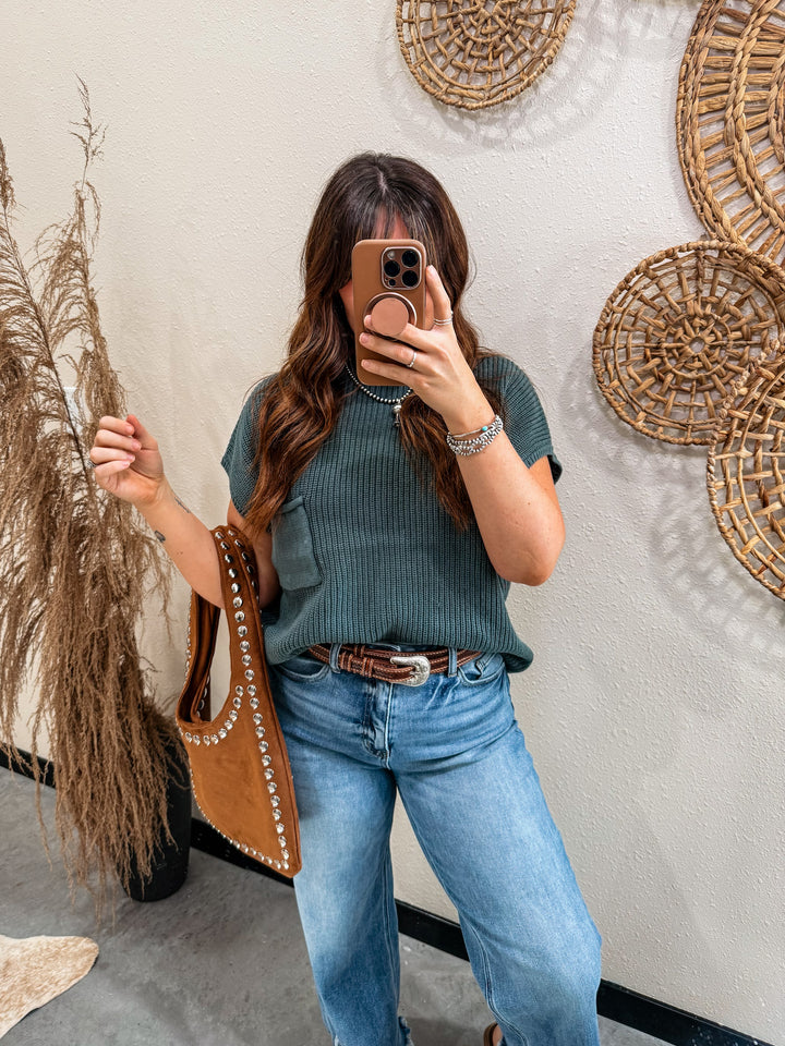 Sedona Knit Vest: Ash Jade