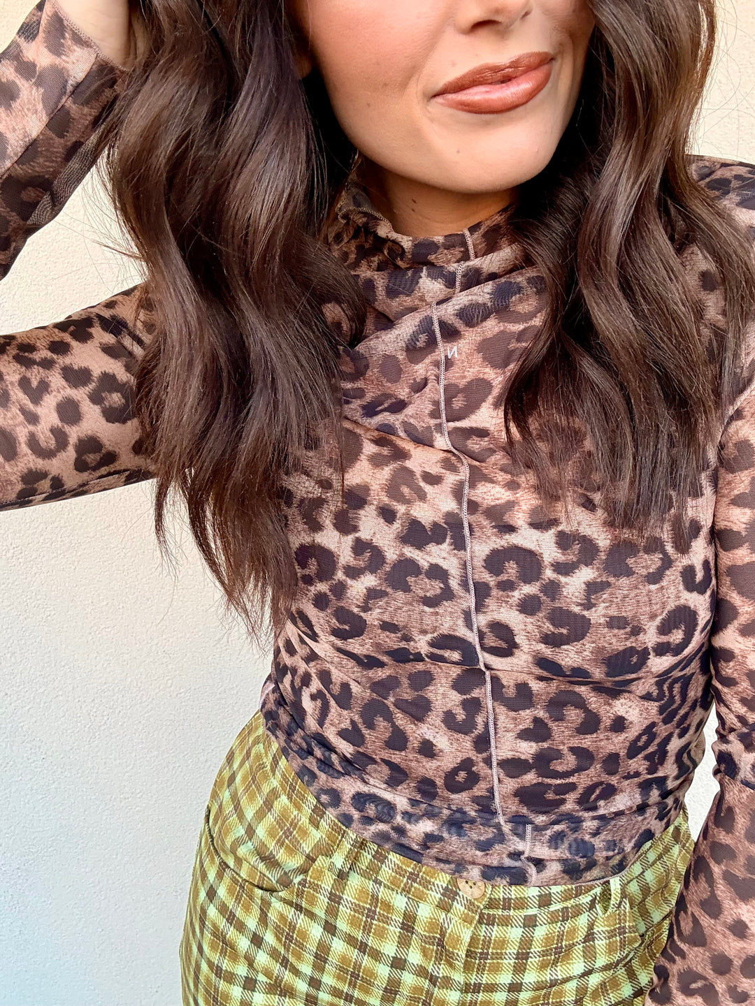 Cheetah Mesh Top