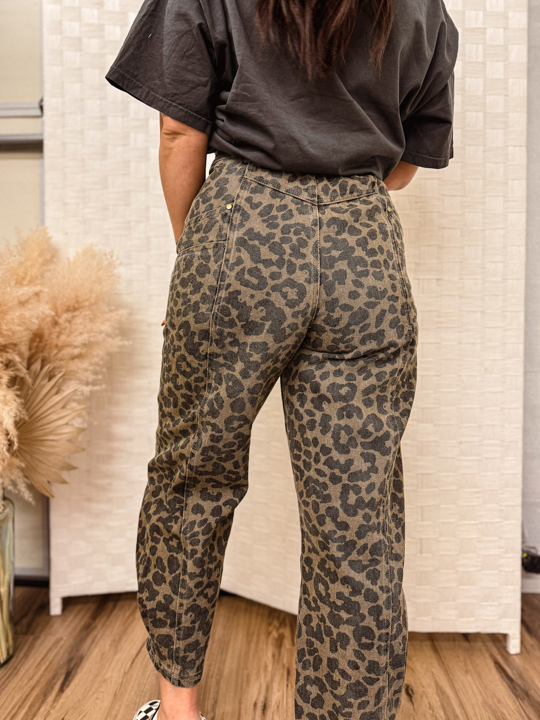 Leopard Barrel Jeans