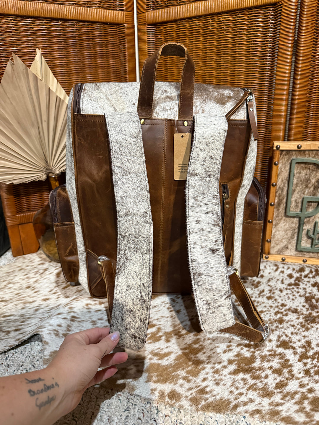 Evangeline Cowhide Backpack #62