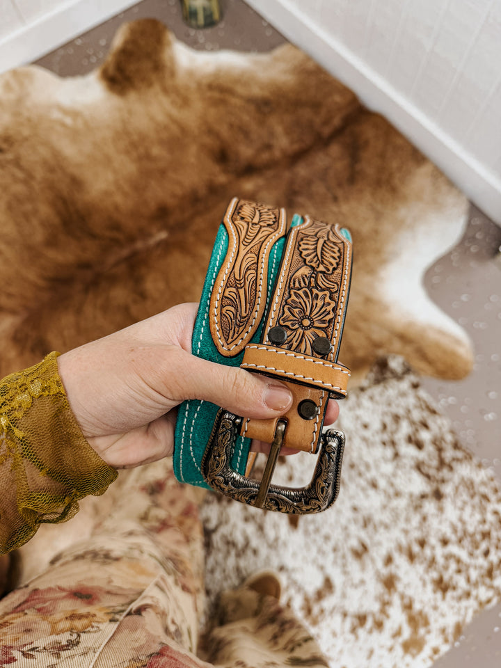 Turquoise Boot Stitch Belt