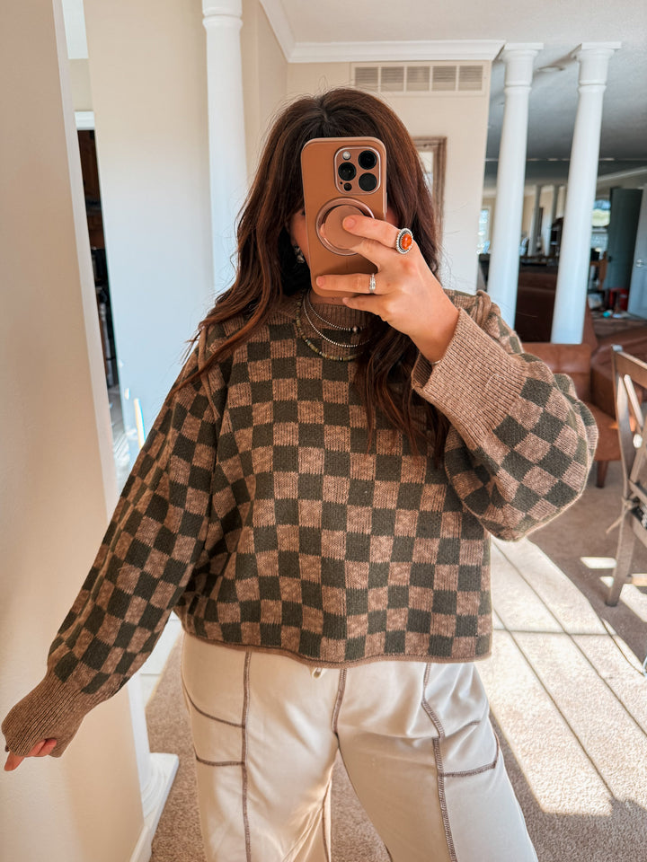 Checker Knit Sweater
