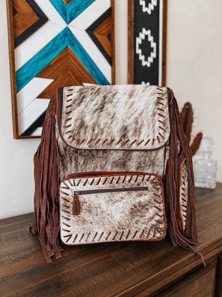 Fringed Out Cowhide Backpack #3