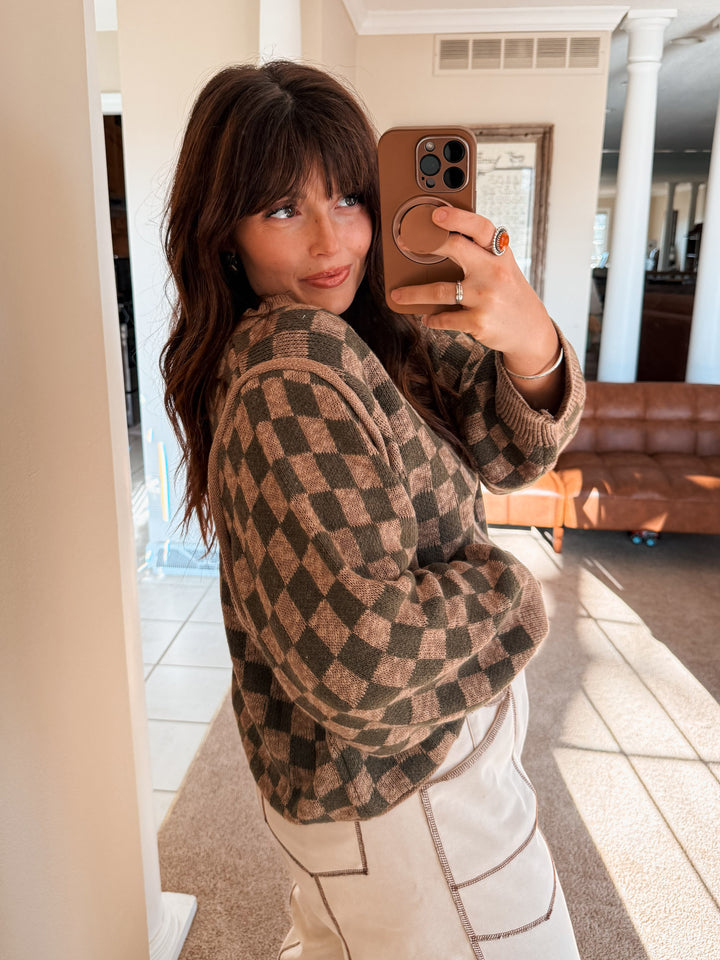 Checker Knit Sweater