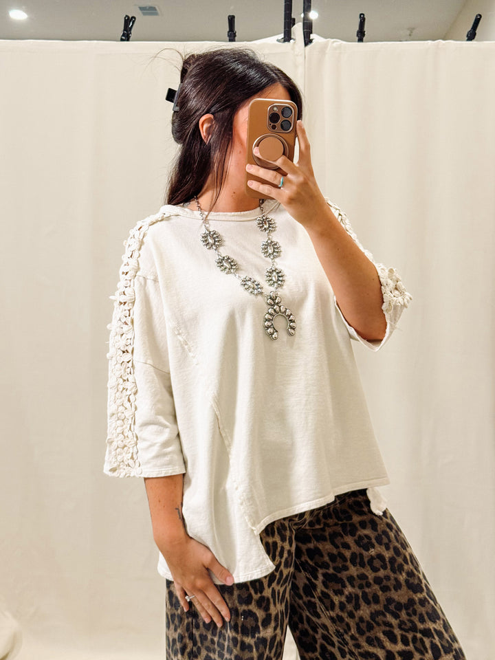 In the Garden Top: Ivory