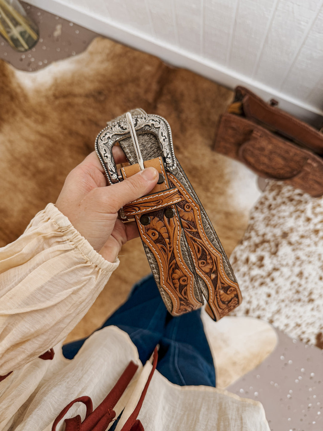 Cattlemen Tooled Belt