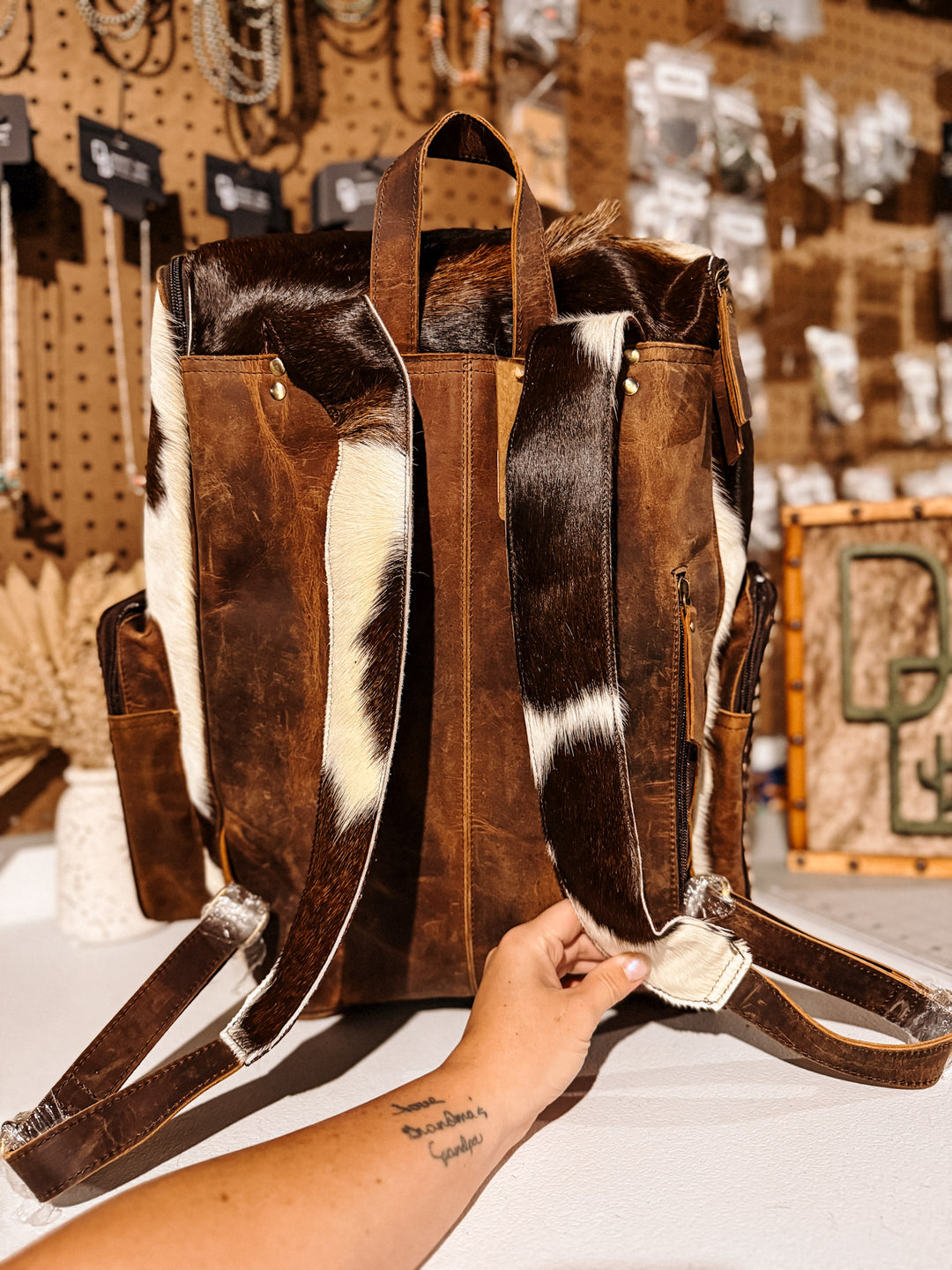 Evangeline Cowhide Backpack #45
