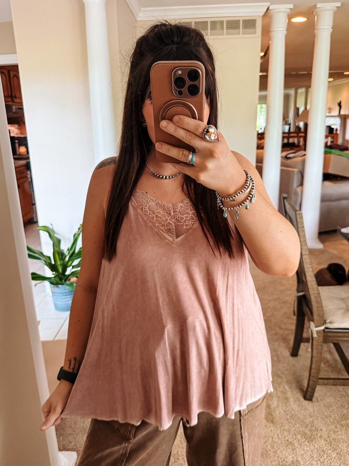 POL Lace Cami: Desert Rose