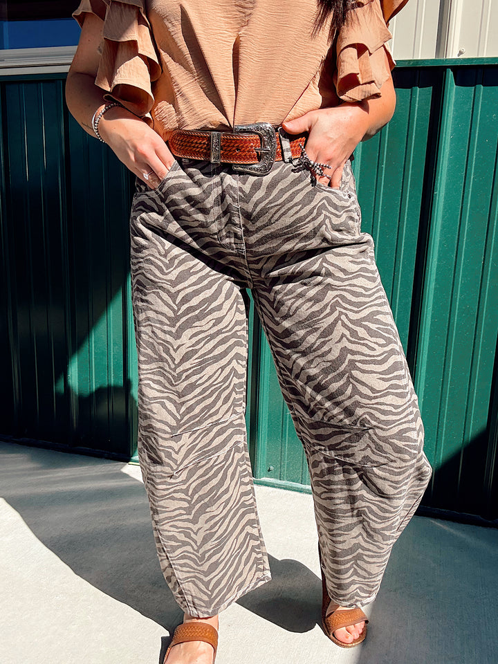 Zebra Barrel Jeans