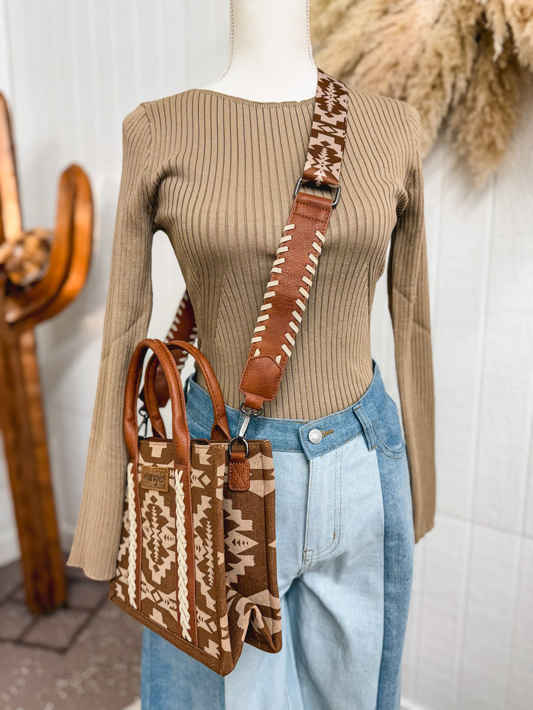 Southwestern Wrangler Tote Crossbody Bag