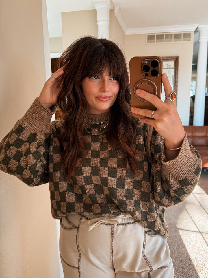 Checker Knit Sweater