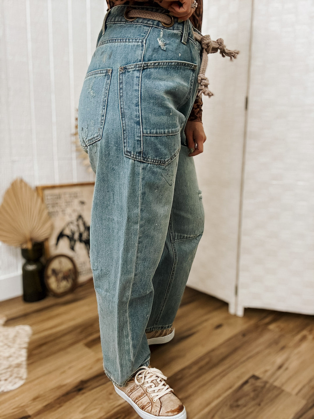 Braided Barrel Jeans