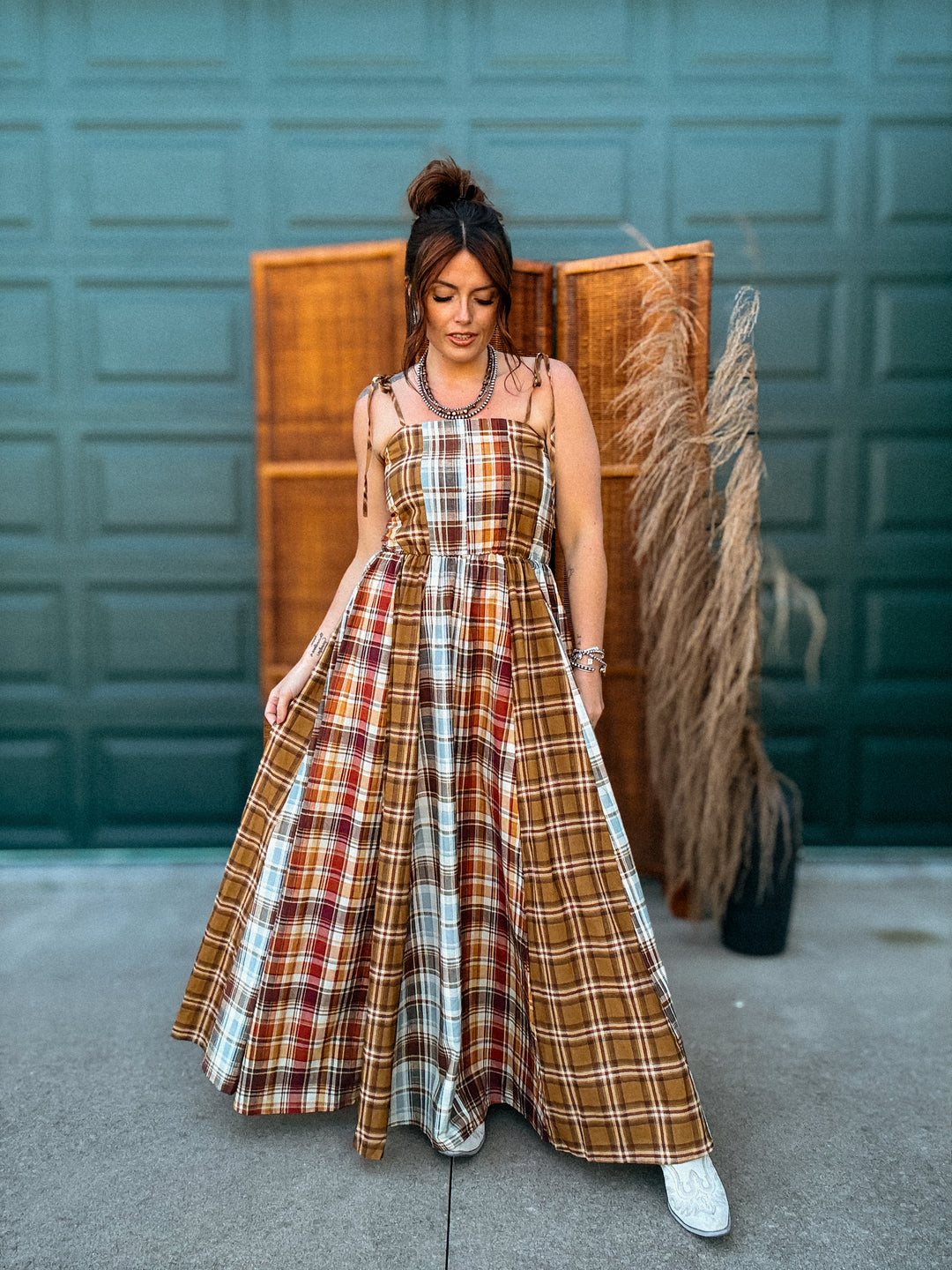 Ashford Plaid Maxi Dress