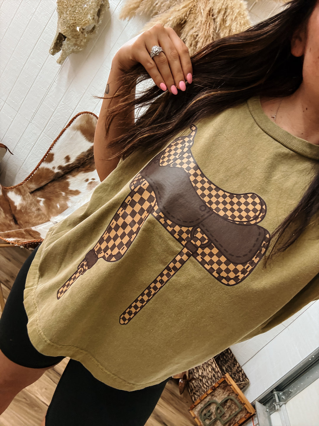 Check Your Saddle Boyfriend Tank