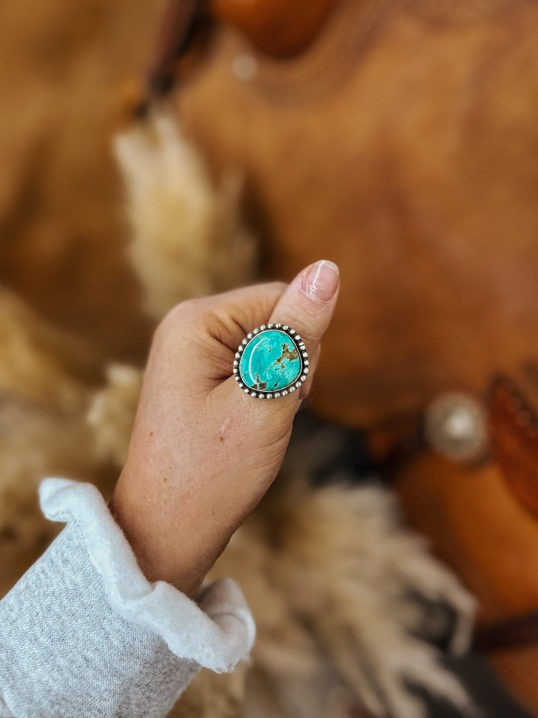 Crater Turquoise Ring