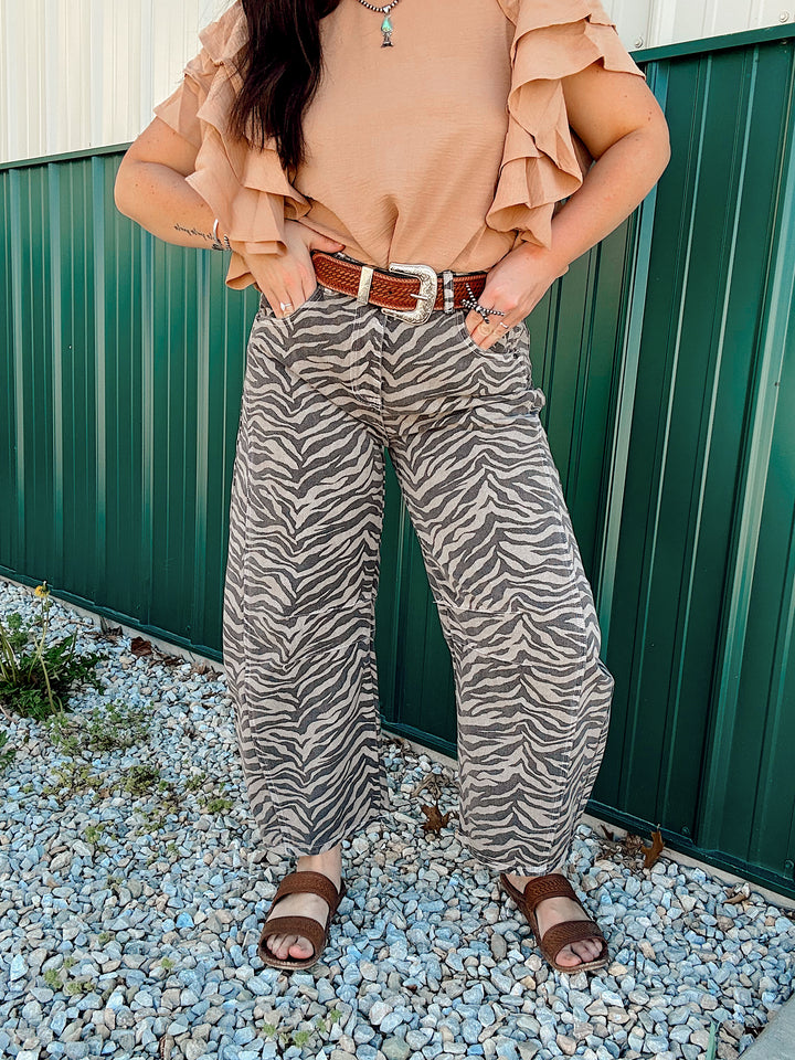 Zebra Barrel Jeans