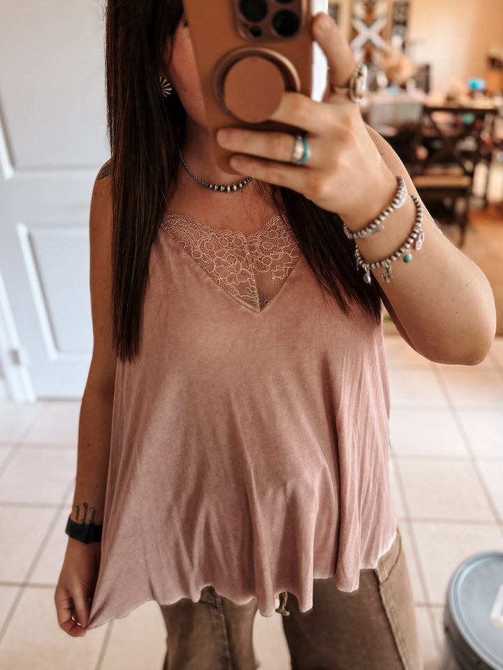 POL Lace Cami: Desert Rose