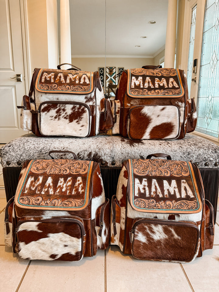 MAMA Cowhide Inlay Backpack
