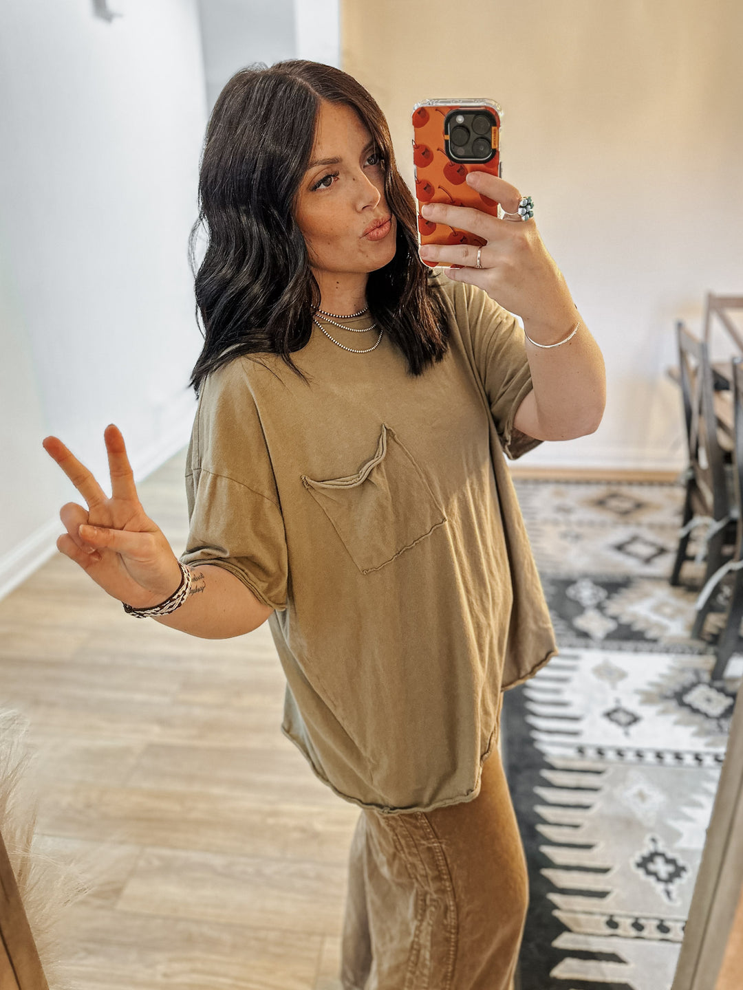 Homebody Oversized Tee: Khaki