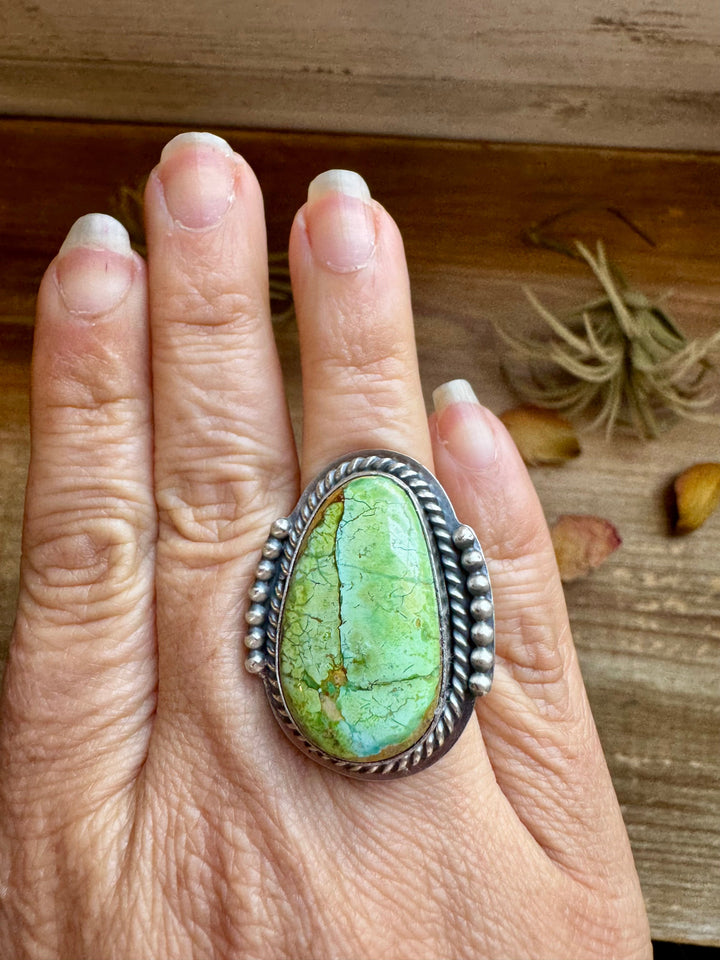Green Turquoise Ring - Adjustable