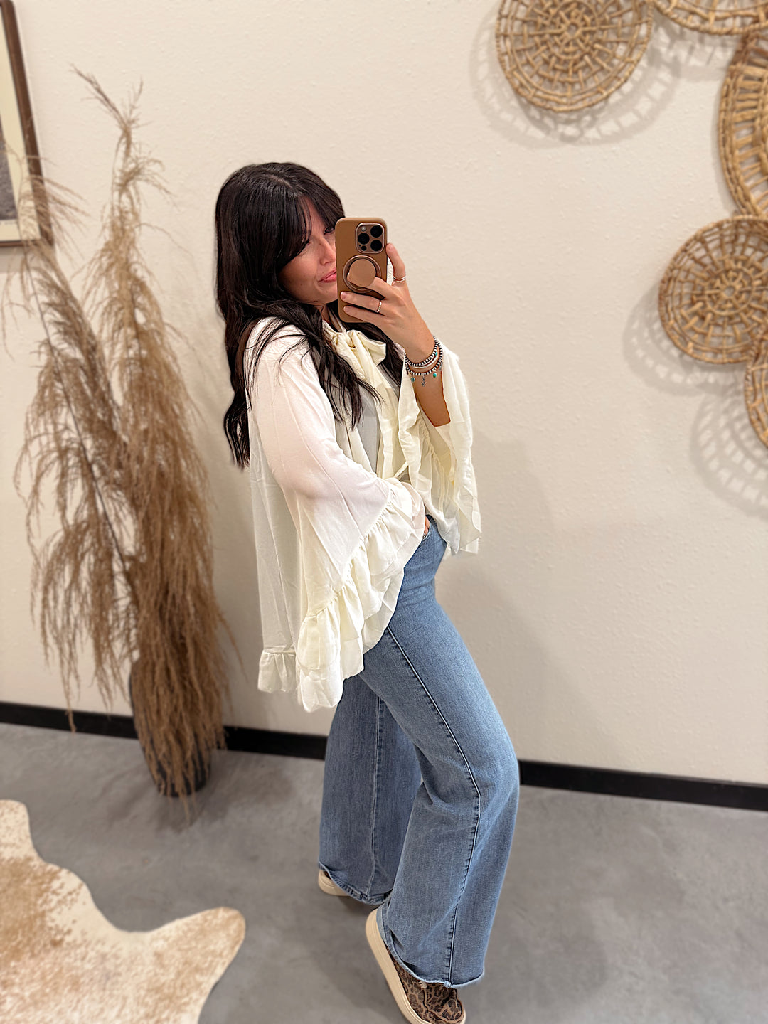 Saguaro Chiffon Top: Ivory