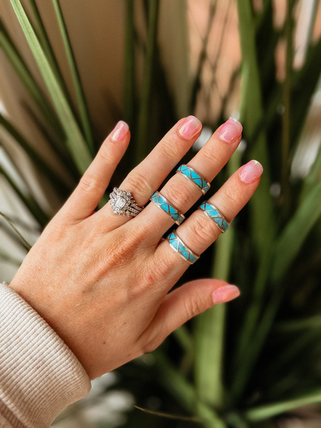 Turquoise Inlay Infinity Ring