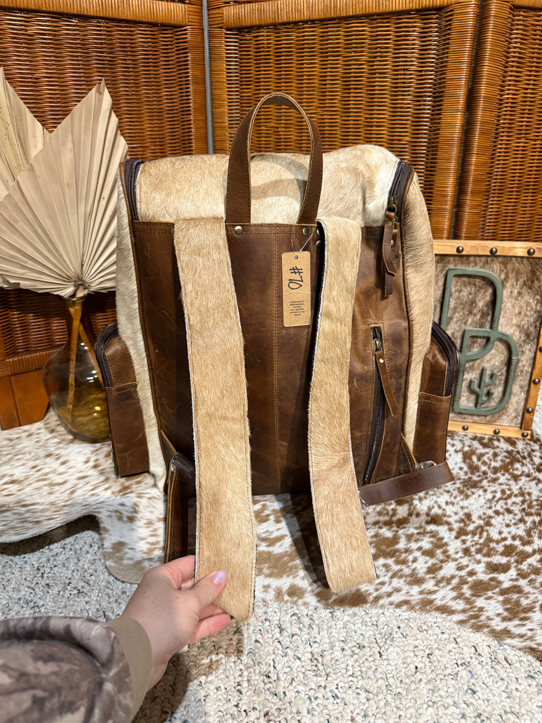 Evangeline Cowhide Backpack #70