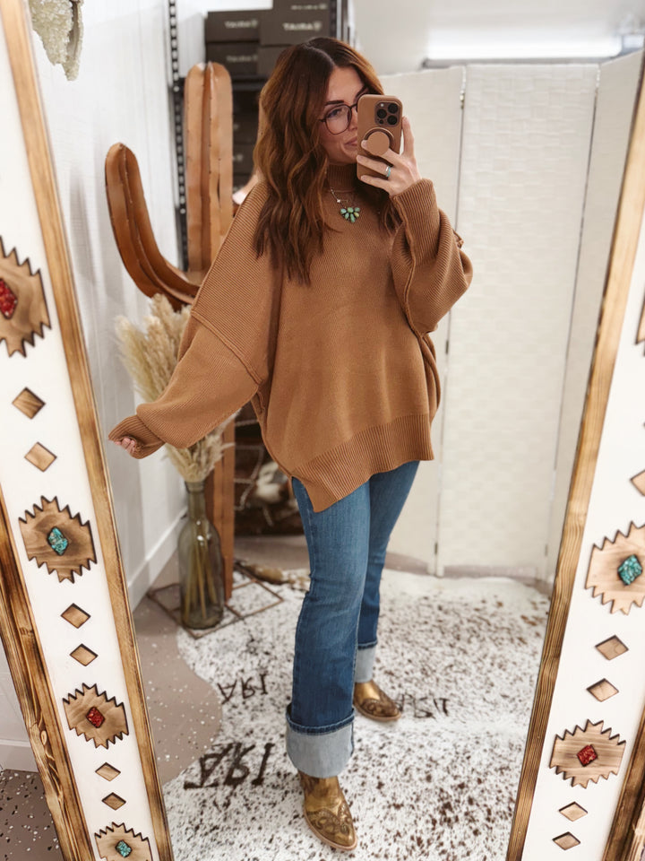 Kylie Sweater: Deep Camel