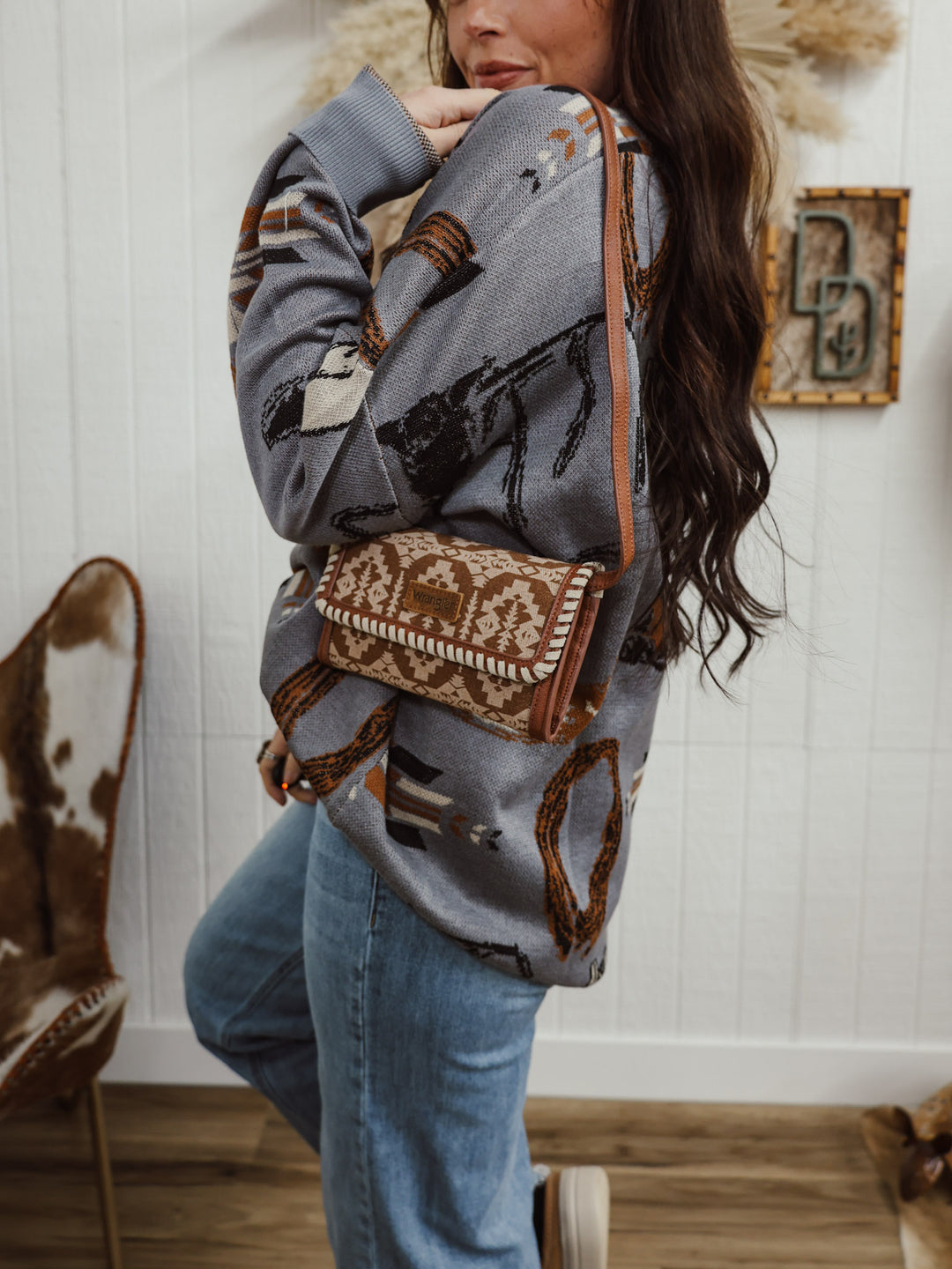 Southwestern Wrangler Wallet Shoulder Bag