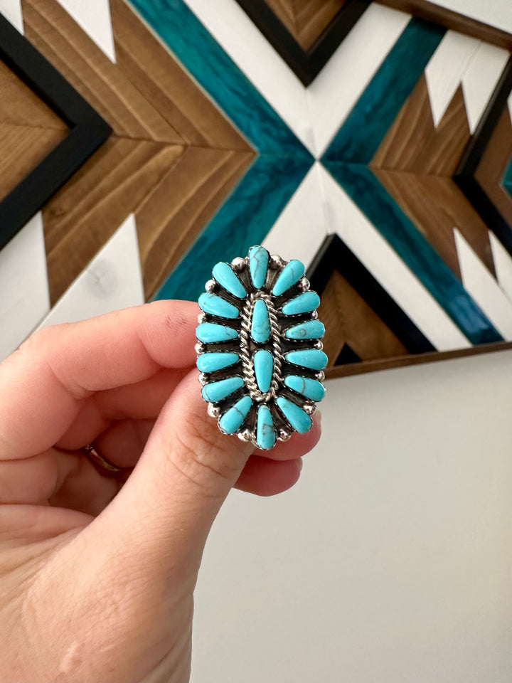 Long Beach Turquoise Cluster Ring