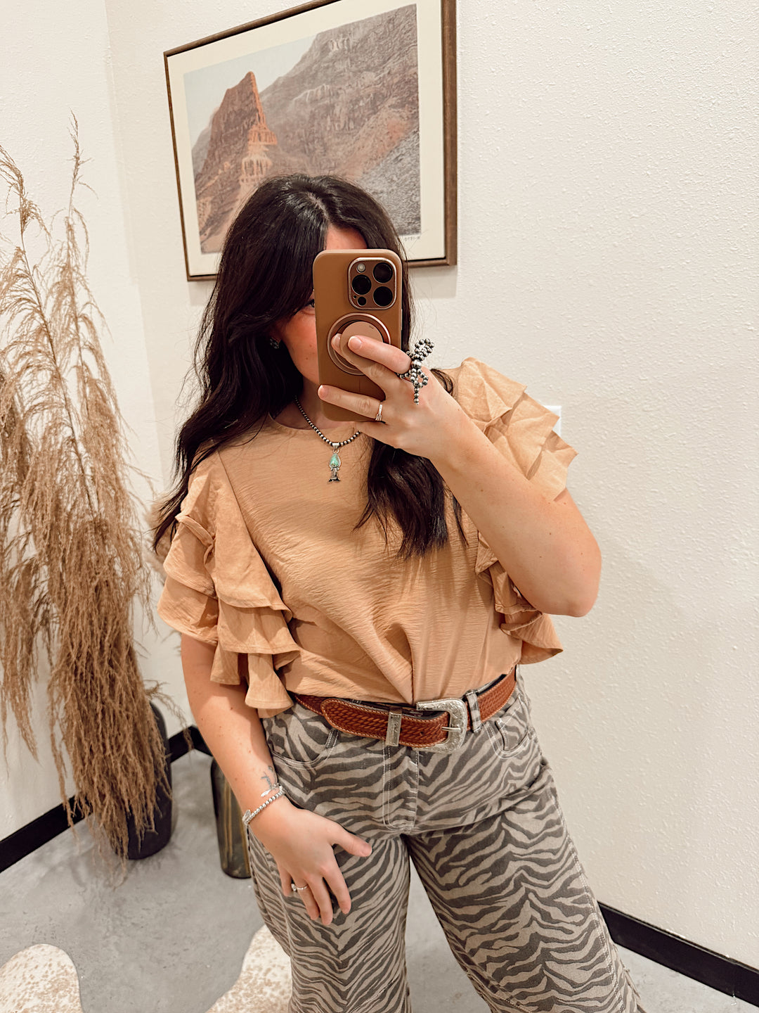 Sabrina Ruffle Blouse: Creamsicle