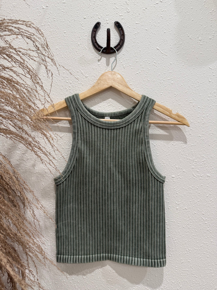 Core Ribbed Tank: Army Green