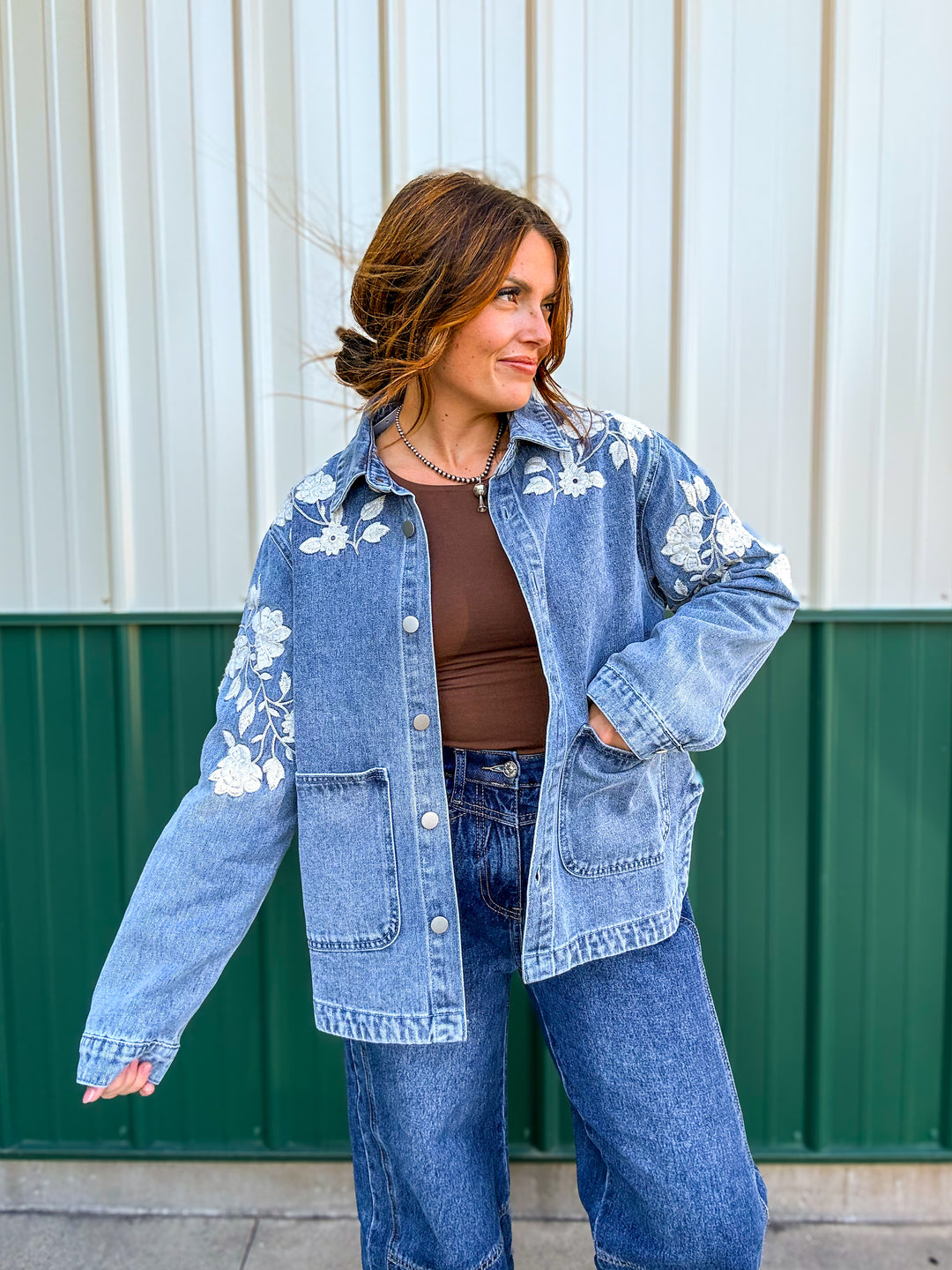 Mima Made Floral Denim Jacket