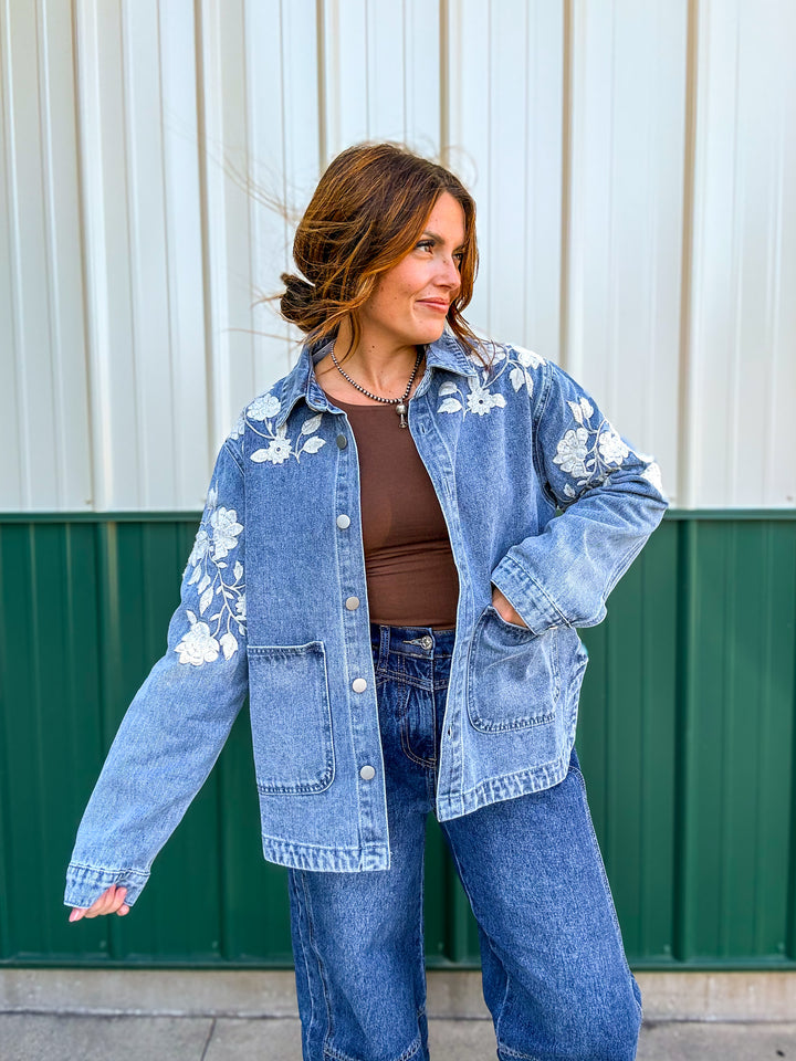 Mima Made Floral Denim Jacket