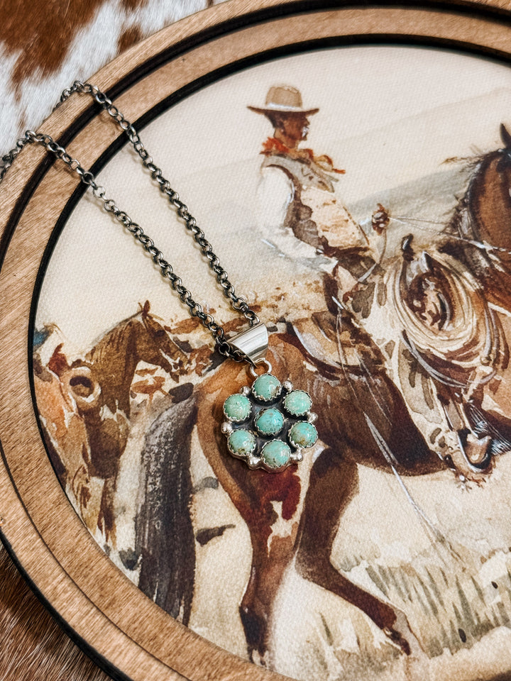 Sea Green Cluster Pendant Necklace
