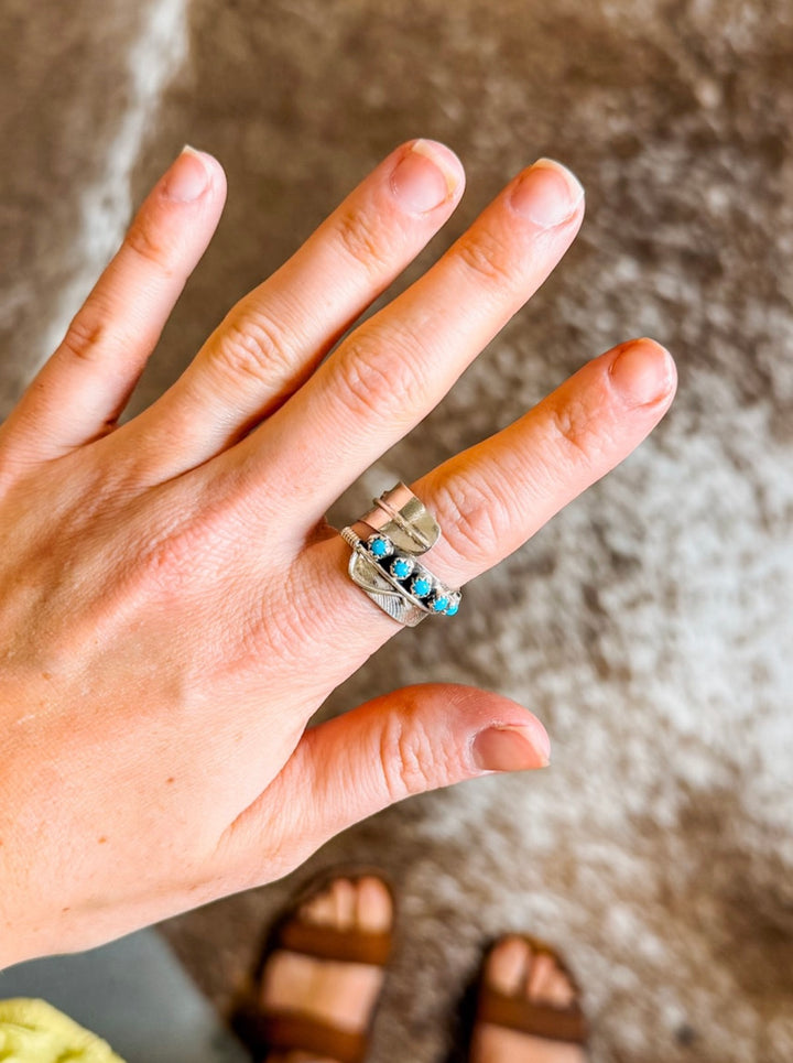 Turquoise Feather Ring