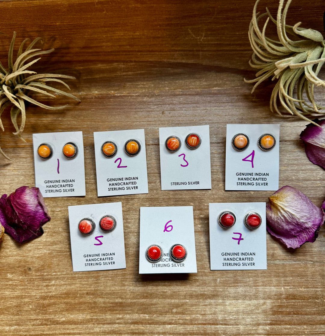 Spiny Oyster Stud Earrings