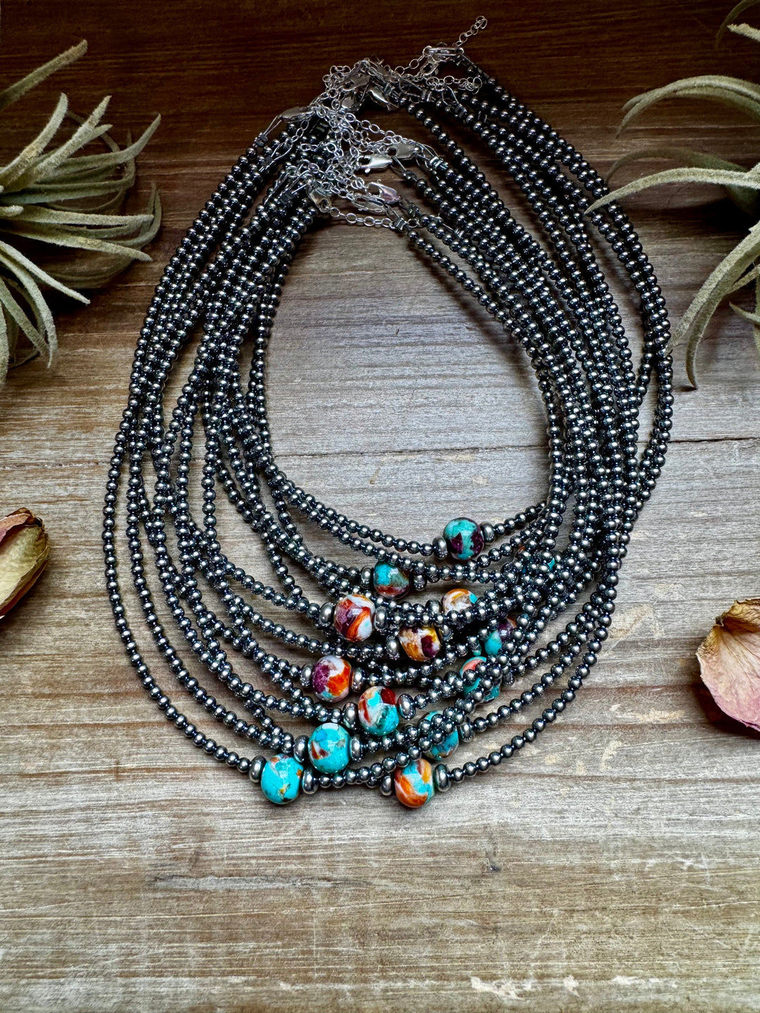 Silver Pearl & Mojave Choker - 14”