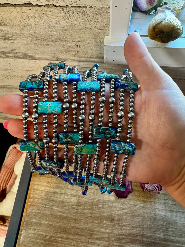 Navy Double Strand Necklace – 13”