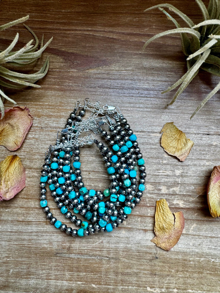 Faceted Turquoise Bracelet - 5mm