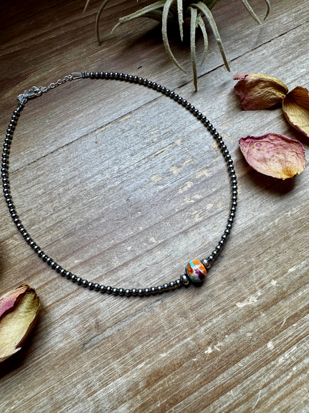 Silver Pearl & Mojave Choker - 14”